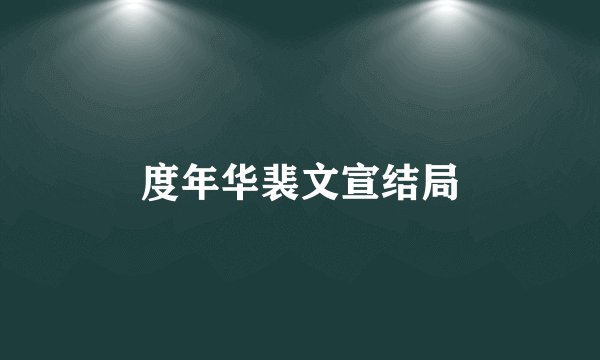 度年华裴文宣结局