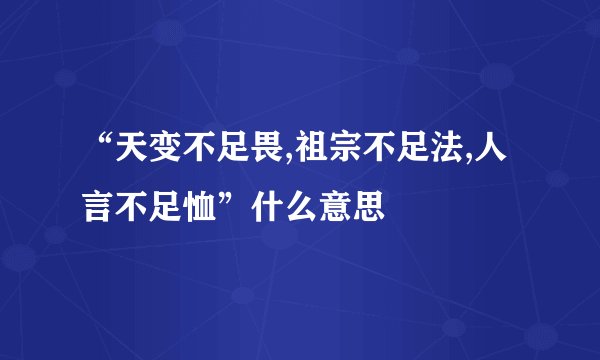 “天变不足畏,祖宗不足法,人言不足恤”什么意思