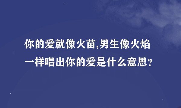 你的爱就像火苗,男生像火焰一样唱出你的爱是什么意思？