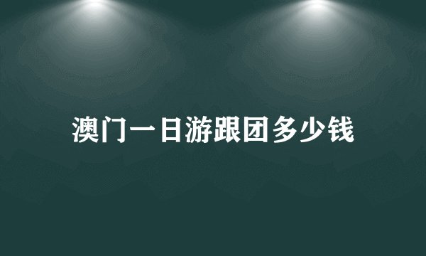 澳门一日游跟团多少钱