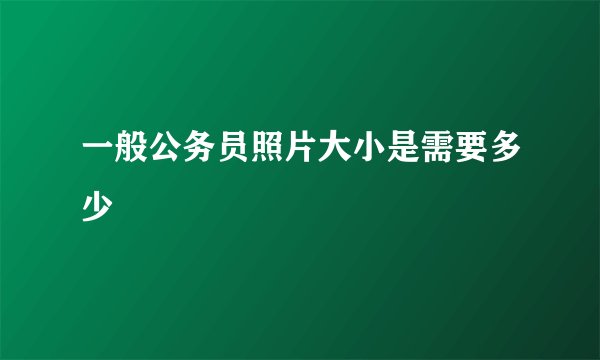 一般公务员照片大小是需要多少