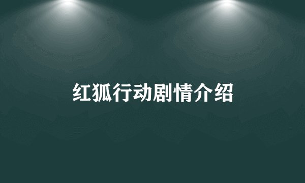 红狐行动剧情介绍