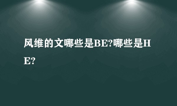 风维的文哪些是BE?哪些是HE?