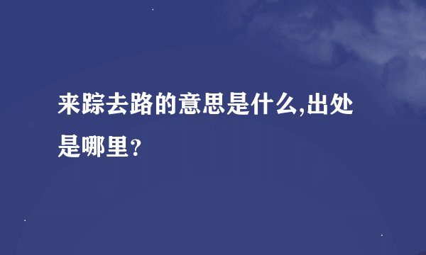 来踪去路的意思是什么,出处是哪里？