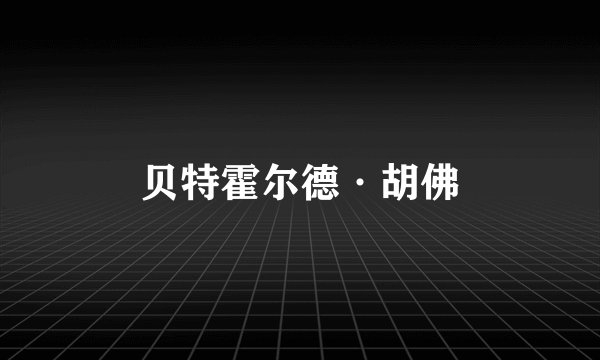 贝特霍尔德·胡佛