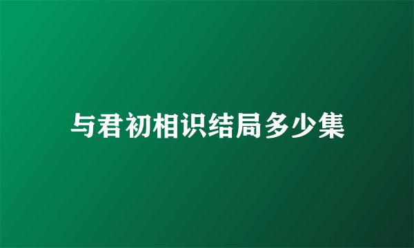 与君初相识结局多少集
