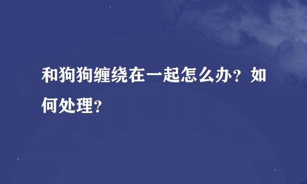 和狗狗缠绕在一起怎么办？如何处理？