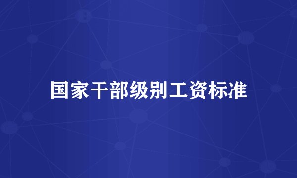 国家干部级别工资标准