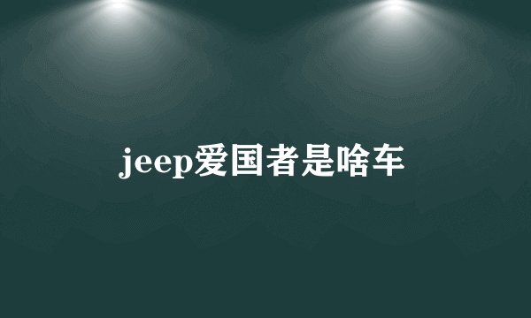 jeep爱国者是啥车