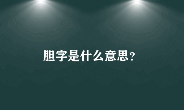 胆字是什么意思？