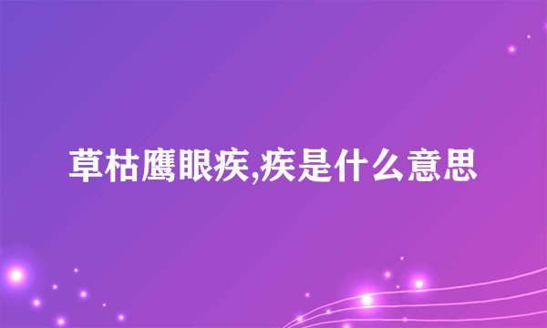 草枯鹰眼疾,疾是什么意思