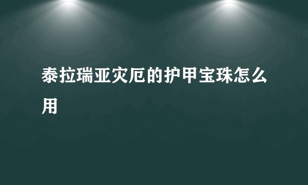 泰拉瑞亚灾厄的护甲宝珠怎么用