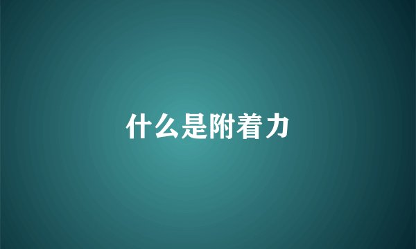 什么是附着力