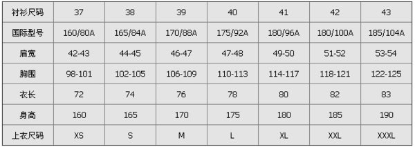 衬衫41码是多大？