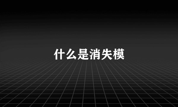 什么是消失模
