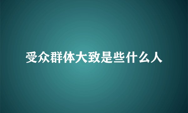 受众群体大致是些什么人