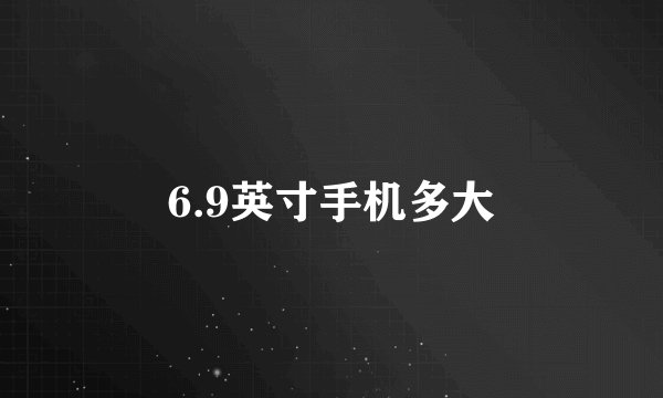 6.9英寸手机多大
