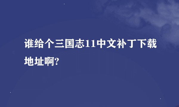 谁给个三国志11中文补丁下载地址啊?