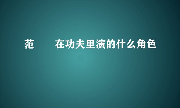 范湉湉在功夫里演的什么角色