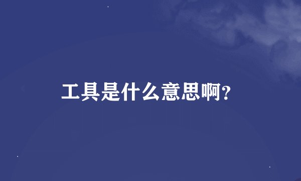 工具是什么意思啊？
