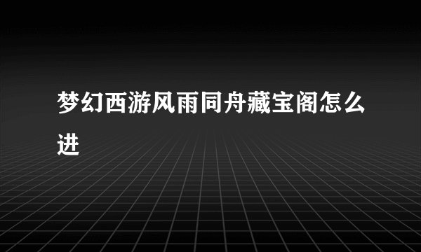梦幻西游风雨同舟藏宝阁怎么进