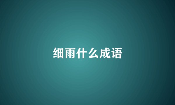 细雨什么成语