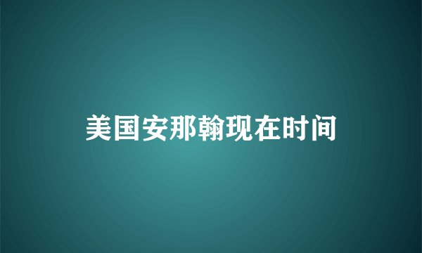 美国安那翰现在时间