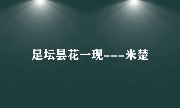 足坛昙花一现---米楚