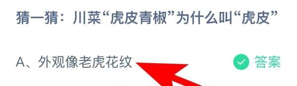蚂蚁庄园答案川菜“虎皮青椒”为什么叫“虎皮“
