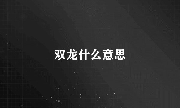 双龙什么意思
