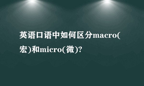 英语口语中如何区分macro(宏)和micro(微)?