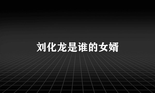 刘化龙是谁的女婿