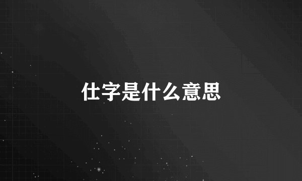 仕字是什么意思