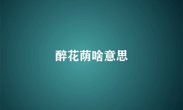 醉花荫啥意思