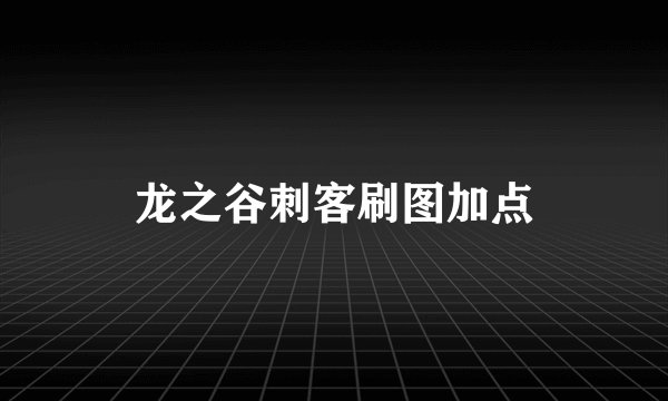 龙之谷刺客刷图加点