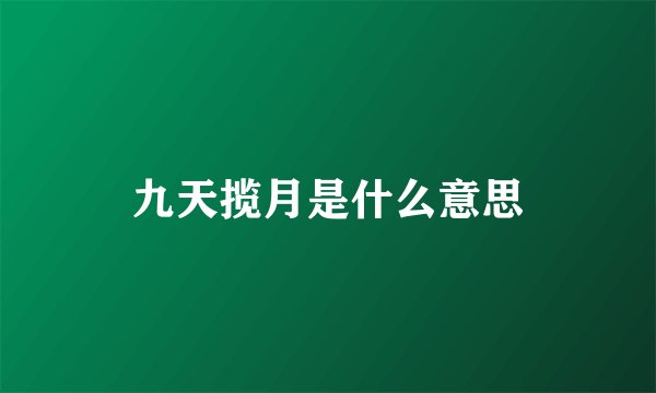 九天揽月是什么意思