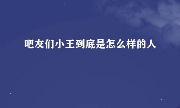 吧友们小王到底是怎么样的人