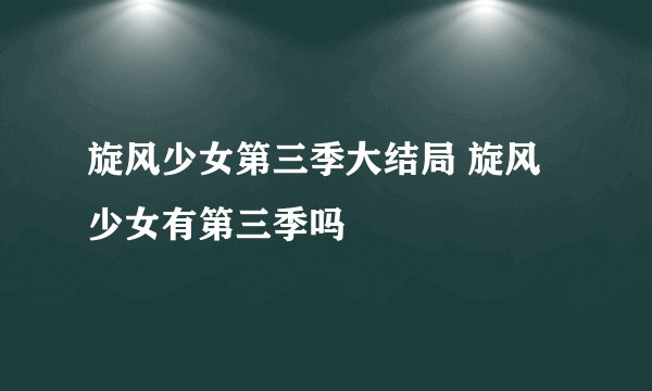 旋风少女第三季大结局 旋风少女有第三季吗