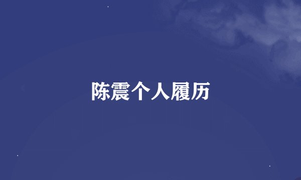 陈震个人履历