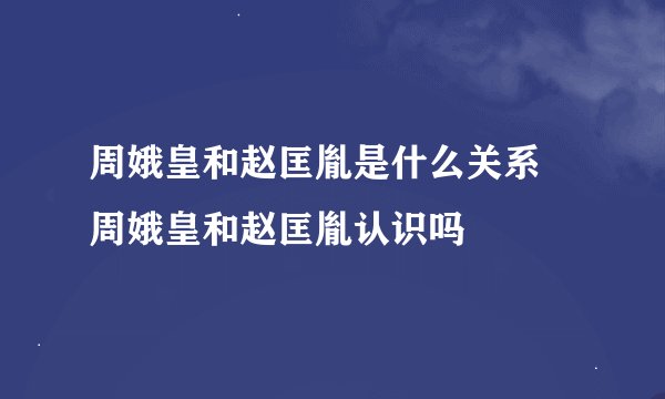 周娥皇和赵匡胤是什么关系 周娥皇和赵匡胤认识吗
