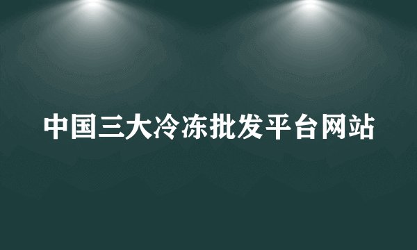中国三大冷冻批发平台网站