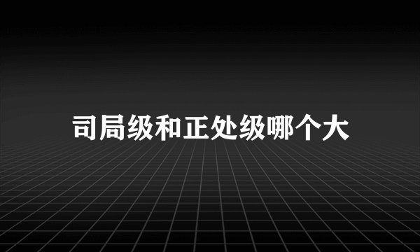司局级和正处级哪个大