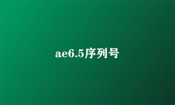 ae6.5序列号