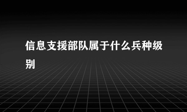 信息支援部队属于什么兵种级别