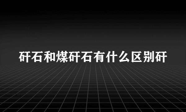 矸石和煤矸石有什么区别矸