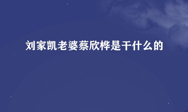 刘家凯老婆蔡欣桦是干什么的