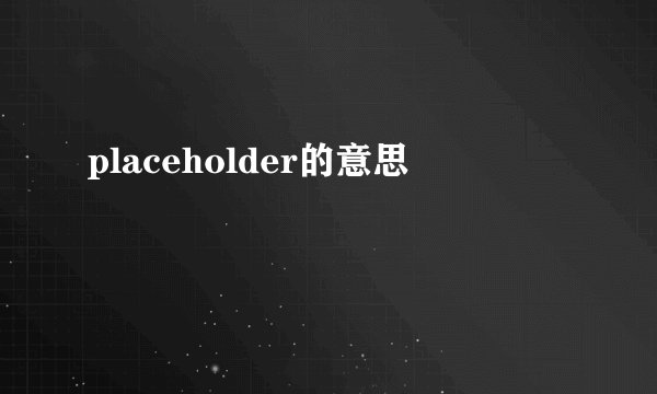 placeholder的意思