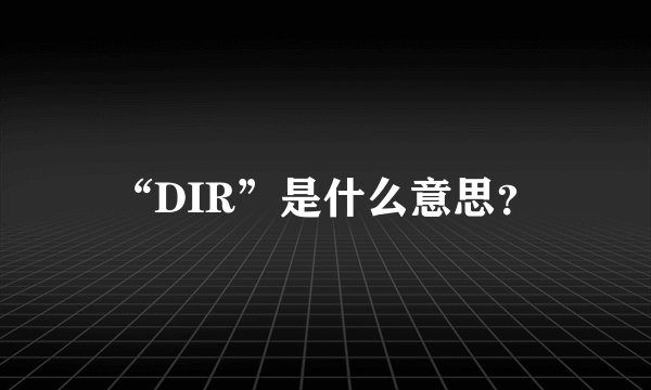 “DIR”是什么意思?
