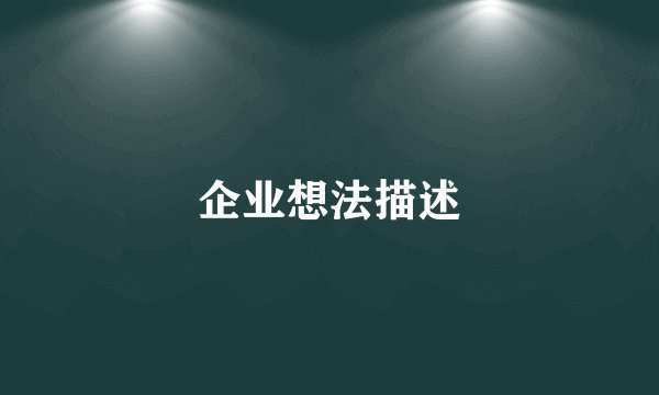 企业想法描述