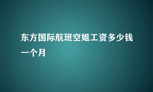 东方国际航班空姐工资多少钱一个月